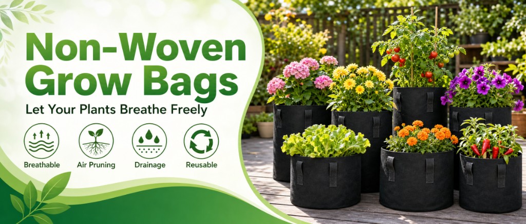 EcoYardSupply schwerer Vlies-Pflanzsack mit doppelt verstärkten Griffen und premium 300G atmungsaktiver Gewebe struktur