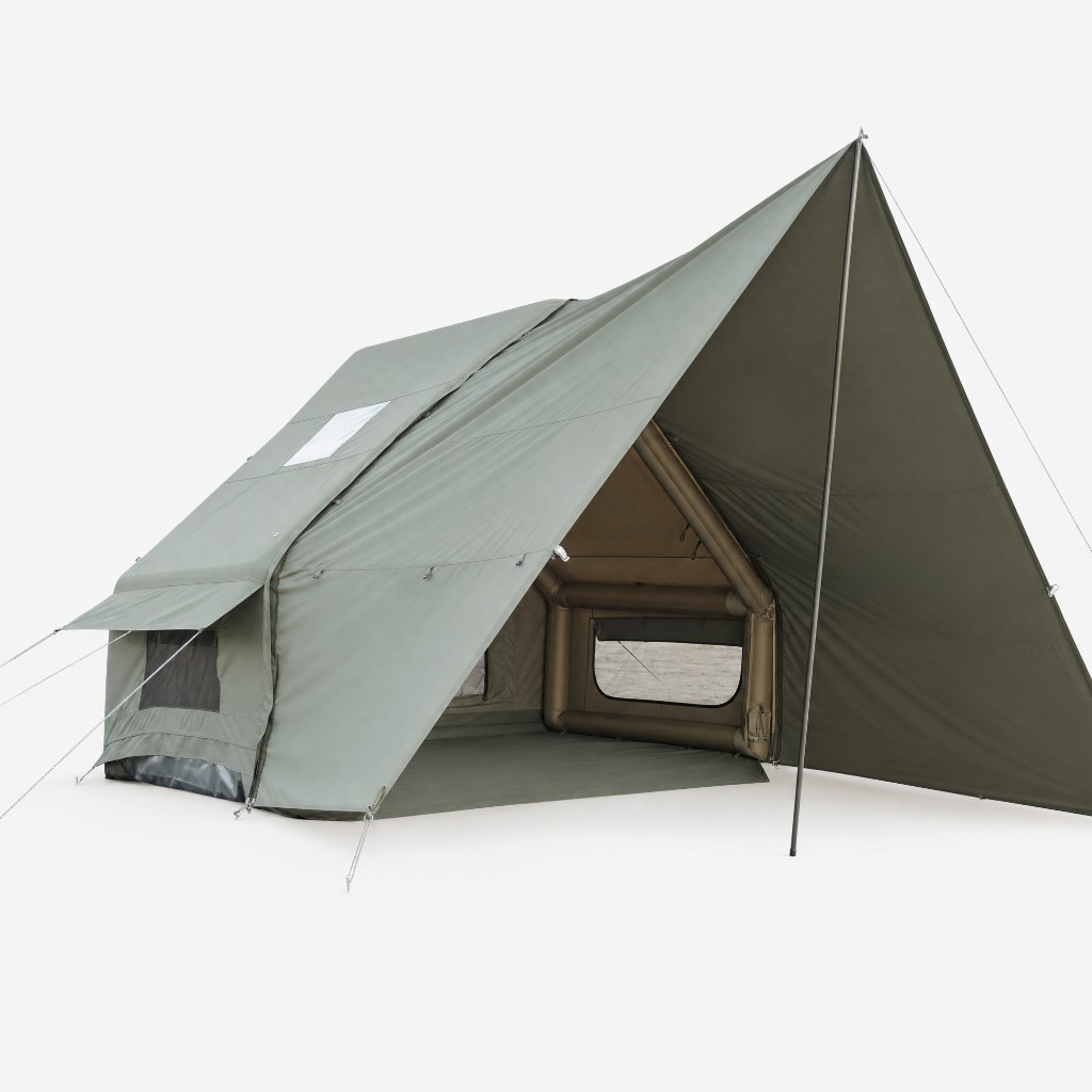 Aufblasbares TC-Baumwollzelt, 300 cm B x 420 cm L x 210 cm H, bemaßte Ansicht