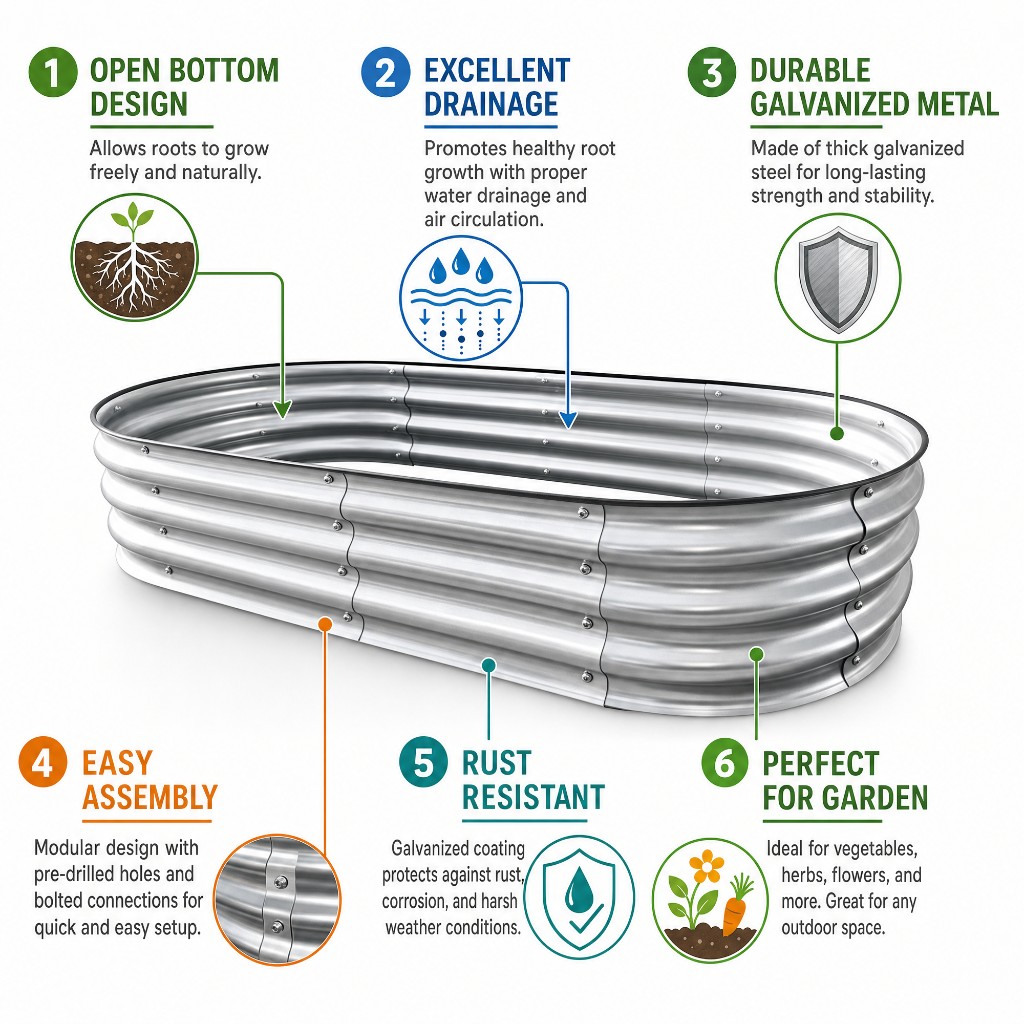 ست مزايا أساسية لـ EcoYardSupply wholesale galvanized steel raised garden bed