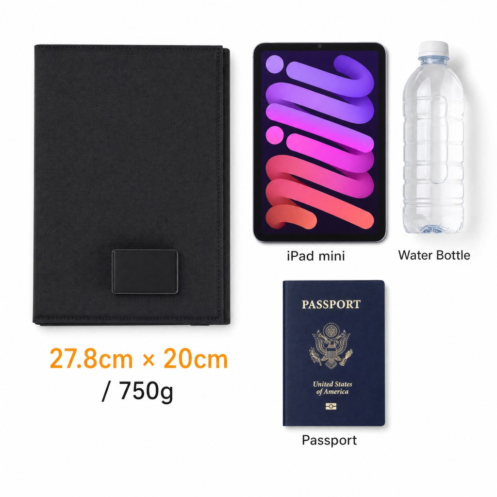 Comparaison taille chargeur pliable 40 W—format tablette plié, 750 g