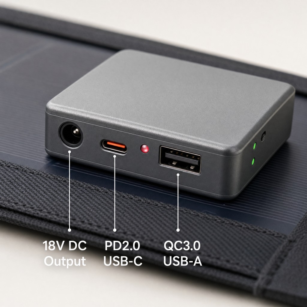 Panneau pliable 40 W ports arrière et support